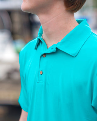 Boys Polo in Teal - Shirts - Twinflower Creations