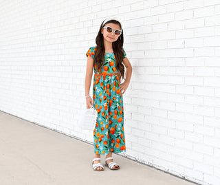 Darlin' Clementine Wide Leg Romper - Rompers - Twinflower Creations