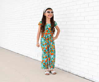 Darlin' Clementine Wide Leg Romper - Rompers - Twinflower Creations