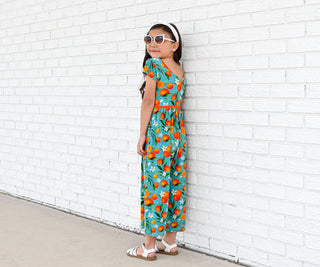 Darlin' Clementine Wide Leg Romper - Rompers - Twinflower Creations