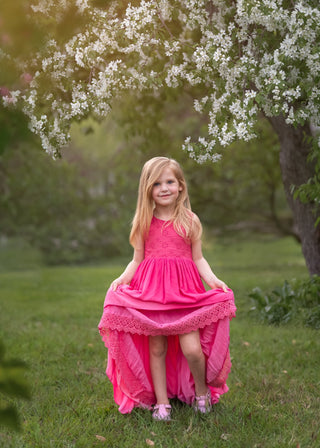 Enchanted Pink High Low Dress - Dresses - Twinflower Creations