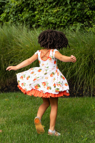 Awesome Apples Cap Sleeve Dixie Dress in Organic Bamboo - Dresses - Twinflower Creations