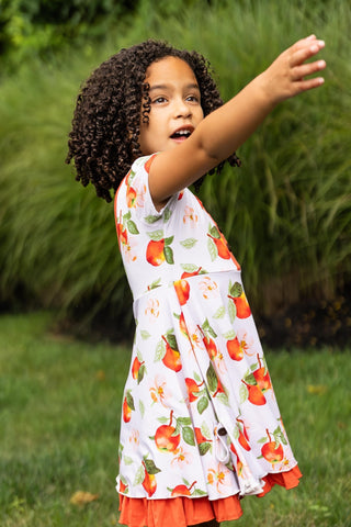 Awesome Apples Cap Sleeve Dixie Dress in Organic Bamboo - Dresses - Twinflower Creations