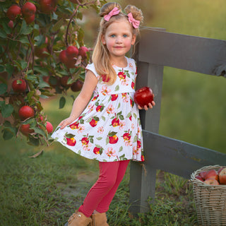Awesome Apples Cap Sleeve Empire Tunic Set - Dresses - Twinflower Creations