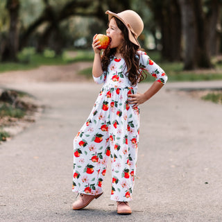 Awesome Apples Wide Leg Romper - Rompers - Twinflower Creations