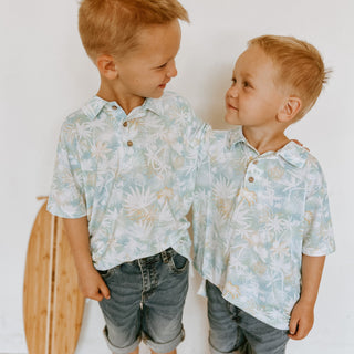 Boys Polo in Palms - Shirts - Twinflower Creations