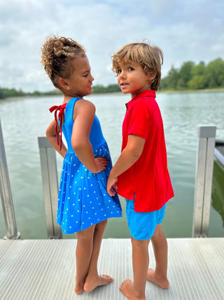 Boys Polo in Rad Red - Shirts - Twinflower Creations