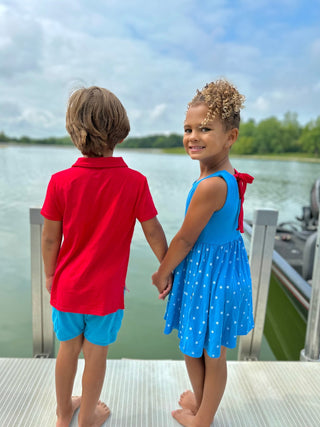 Boys Polo in Rad Red - Shirts - Twinflower Creations