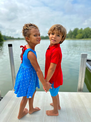 Boys Polo in Rad Red - Shirts - Twinflower Creations