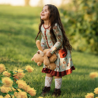Girls Annie Dress in Harvest Blooms - Dresses - Twinflower Creations