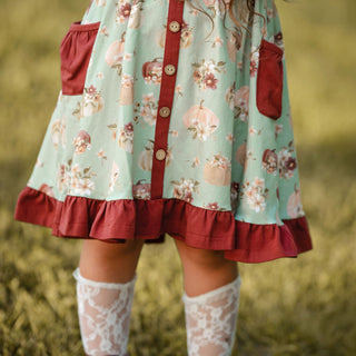 Girls Annie Dress in Harvest Blooms - Dresses - Twinflower Creations