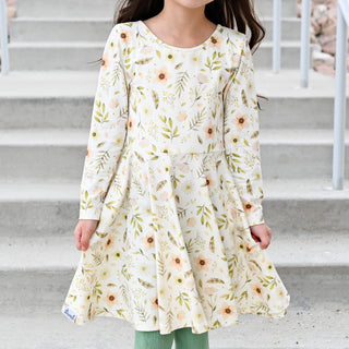 Hint of Spring Twirl Dress - Dresses - Twinflower Creations