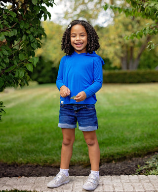 Kids Unisex Organic Bamboo Hoodie in Cobalt Blue - Sweatshirts - Twinflower Creations