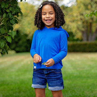 Kids Unisex Organic Bamboo Hoodie in Cobalt Blue - Sweatshirts - Twinflower Creations