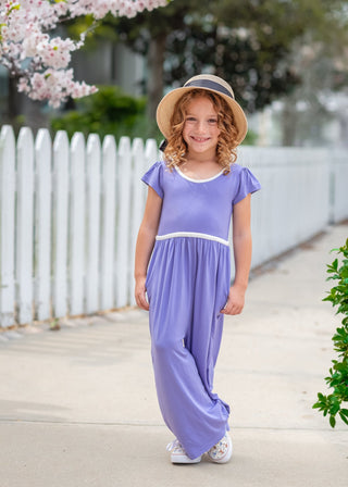 Lilac Purple Wide Leg Romper - Rompers - Twinflower Creations