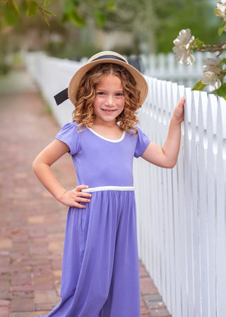 Lilac Purple Wide Leg Romper - Rompers - Twinflower Creations