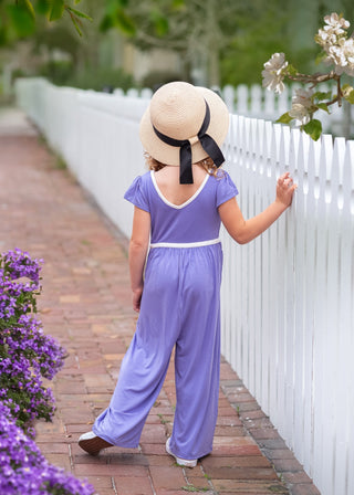 Lilac Purple Wide Leg Romper - Rompers - Twinflower Creations