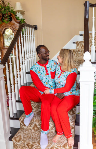 Men's Dark Santa Bamboo Holiday Pajamas - Pajamas - Twinflower Creations