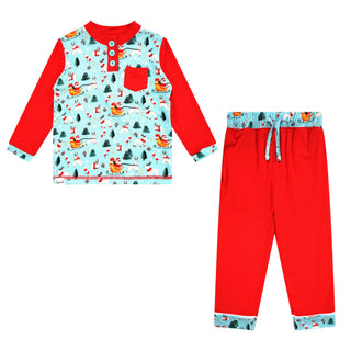 Men's Dark Santa Bamboo Holiday Pajamas - Pajamas - Twinflower Creations