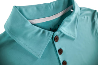 Mens Polo in Barbados Blue - Shirts - Twinflower Creations