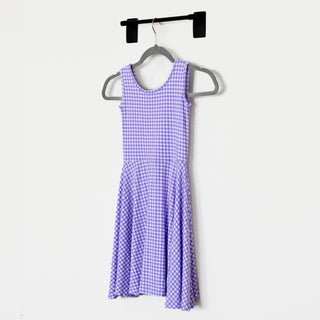 Purple Gingham Sleeveless Twirl Dress - Dresses - Twinflower Creations