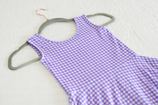 Purple Gingham Sleeveless Twirl Dress - Dresses - Twinflower Creations