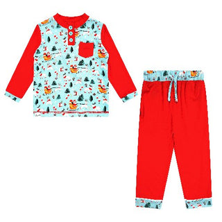 Toddler Boys Dark Santa Pajamas - Pajamas - Twinflower Creations