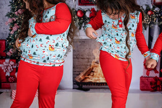 Toddler Girls Dark Santa Pajamas - Pajamas - Twinflower Creations