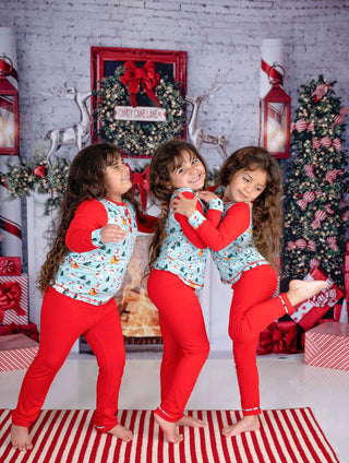 Toddler Girls Dark Santa Pajamas - Pajamas - Twinflower Creations