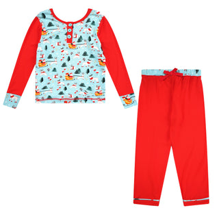 Toddler Girls Light Santa Pajamas - Pajamas - Twinflower Creations