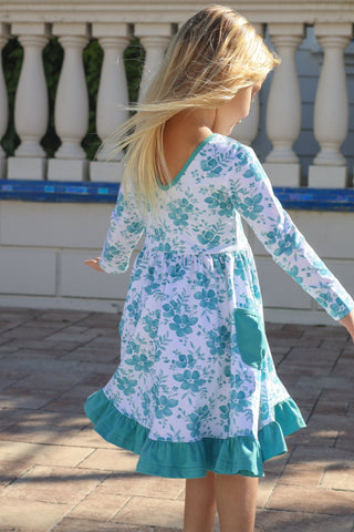 Winter Floral Annie Dress - Dresses - Twinflower Creations