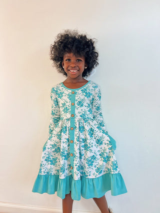 Winter Floral Annie Dress - Dresses - Twinflower Creations
