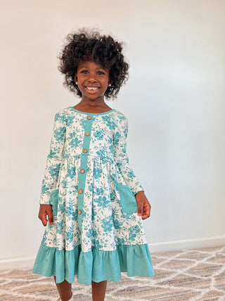 Winter Floral Annie Dress - Dresses - Twinflower Creations